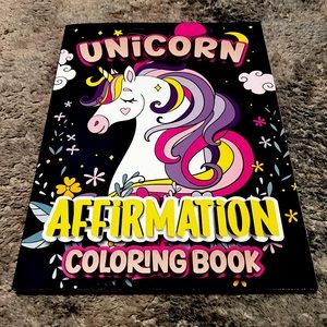Positive affirmation, unicorn coloring book for kids